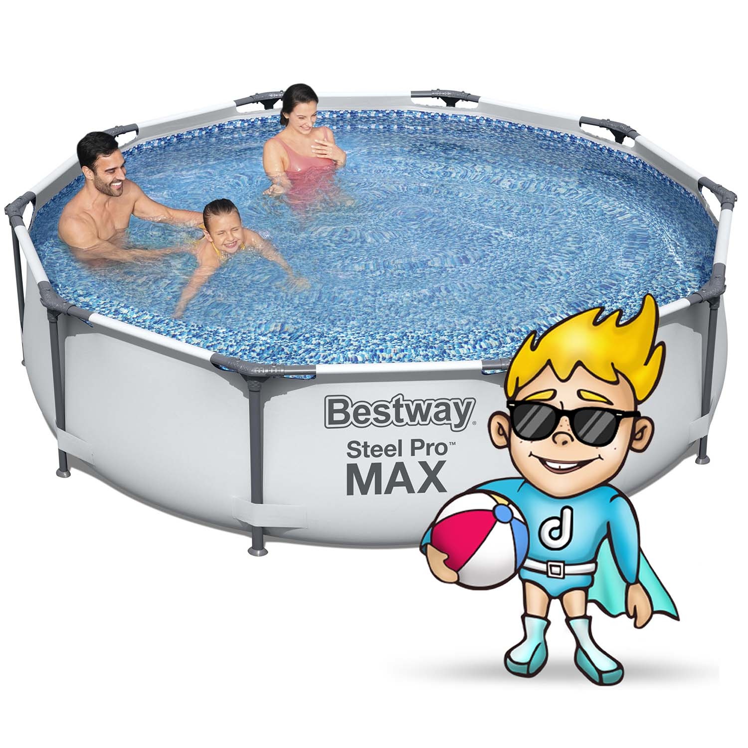 Bestway opzetzwembad - Ø305cm - filterpomp & accessoires - wit