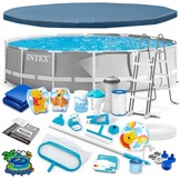 Intex opzetzwembad - 457x122 cm - grijs - veel accessoires