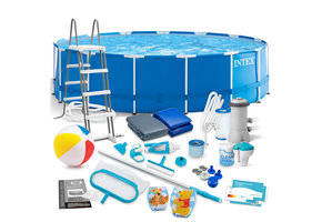 Intex opzetzwembad - 457cm - 3-laags PVC - blauw