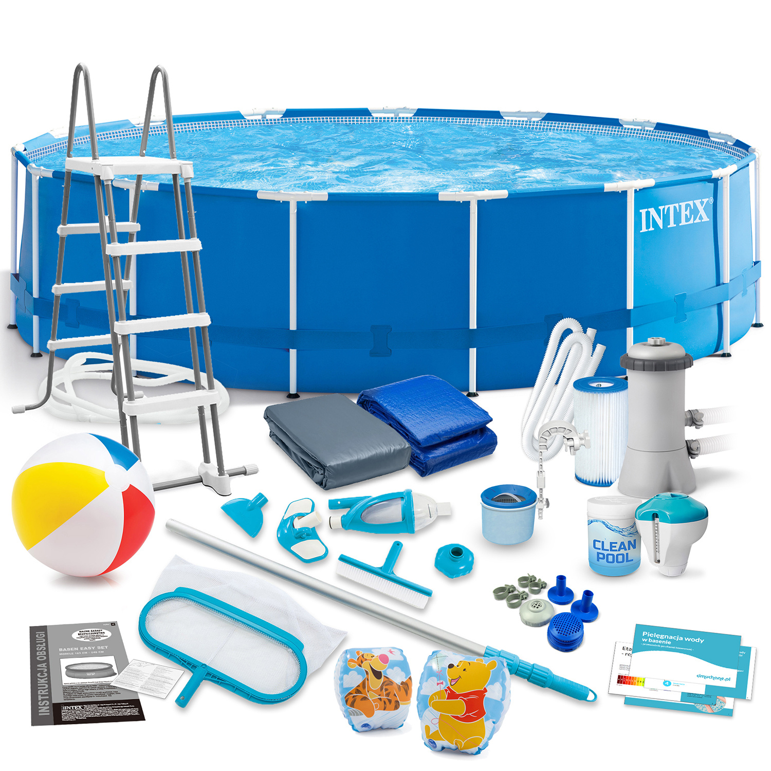 Intex opzetzwembad - 457cm - 3-laags PVC - blauw