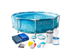 Intex opzetzwembad - 305cmx76cm - water print - filterpomp & accessoires
