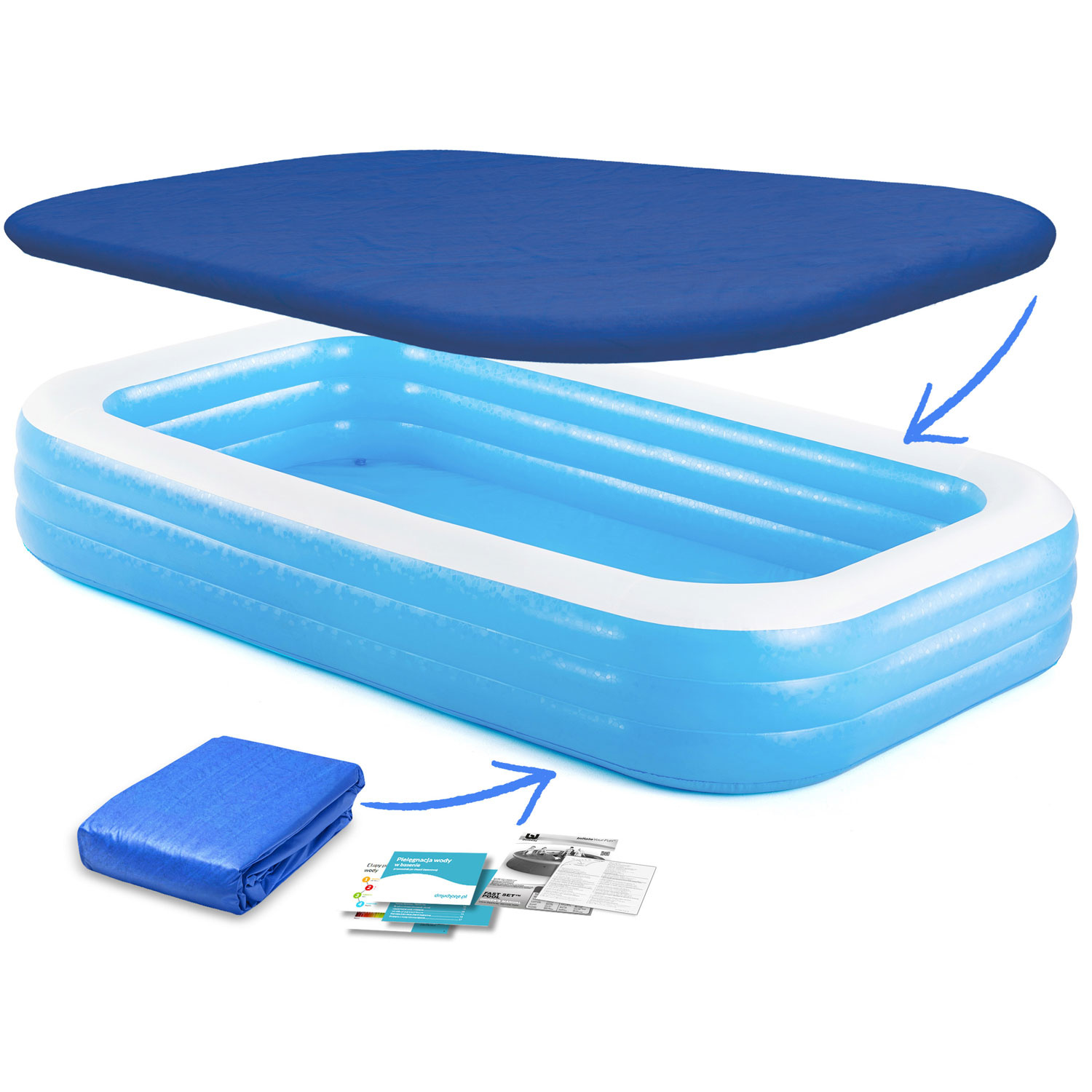 Bestway opblaas zwembad - 305x183x56cm - incl afdekzeil