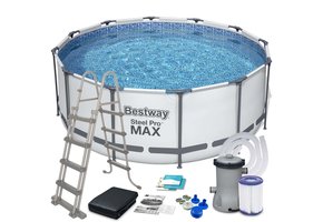 Bestway opzetzwembad - Ø396cm - filterpomp & accessoires - wit