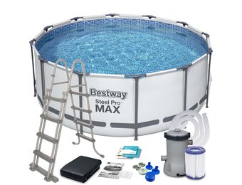 Bestway opzetzwembad - Ø396cm - filterpomp & accessoires - wit