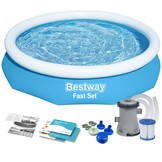 Bestway opblaas zwembad - rond - 244 cm - incl filterpomp