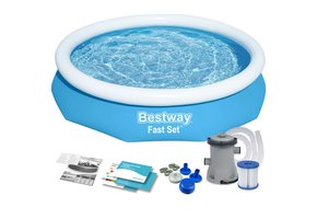 Bestway opblaas zwembad - rond - 244 cm - incl filterpomp