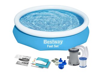 Bestway opblaas zwembad - rond - 244 cm - incl filterpomp