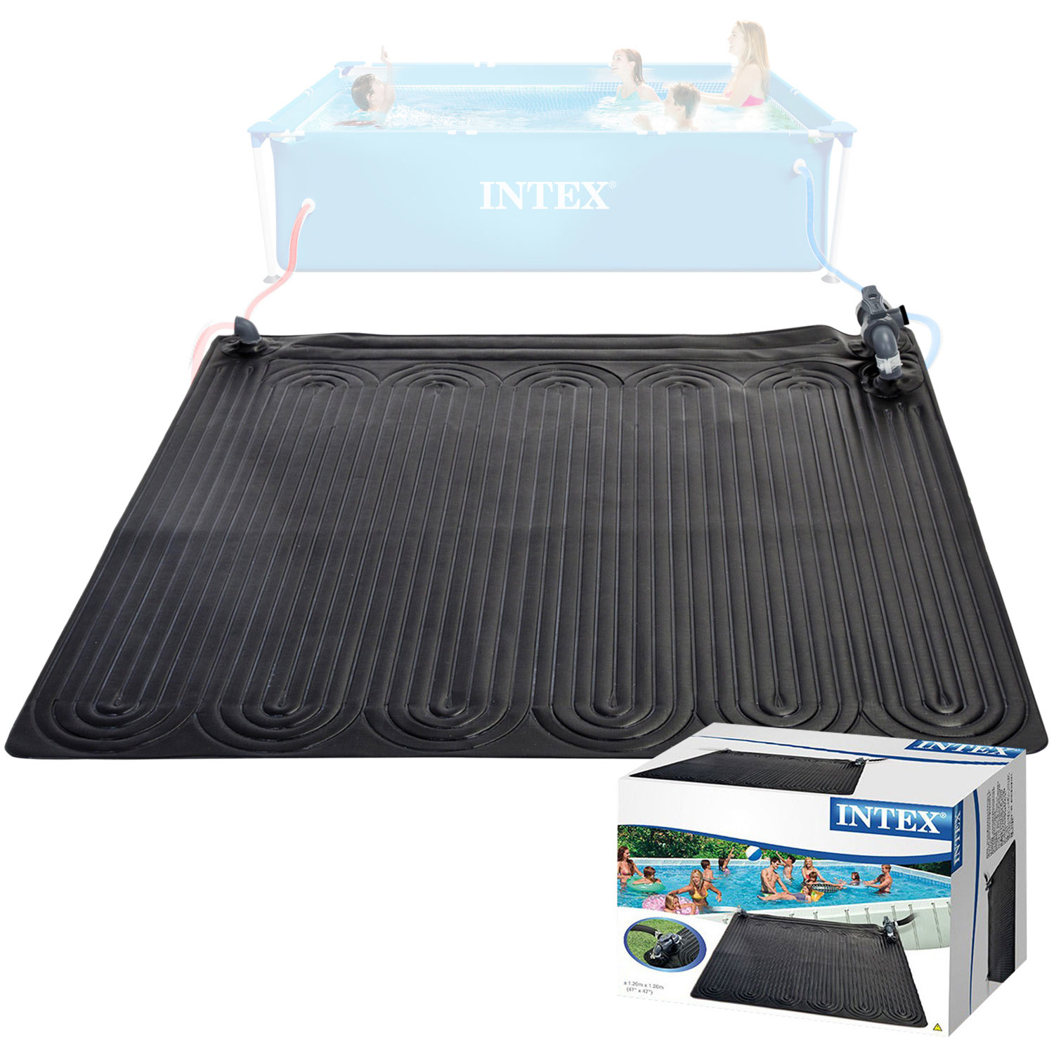 Intex - zwembad verwarmingspaneel - 120x120cm - 3-5°C - zwart
