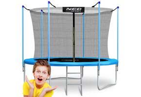 Trampoline - ø252 cm - blauw - incl. metalen trapje & net