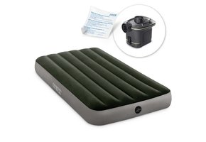 INTEX Luchtbed - 1 persoons - met pomp - 191x99x25cm - groen