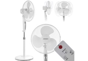 Staande ventilator - ⌀40cm - met afstandsbediening - verstelbaar in hoogte - zwart