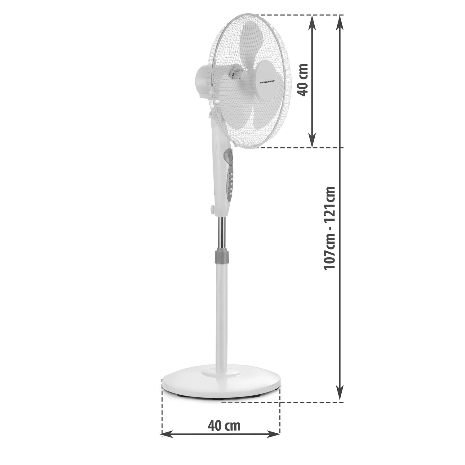 Staande ventilator - ⌀40cm - met afstandsbediening - verstelbaar in hoogte - zwart