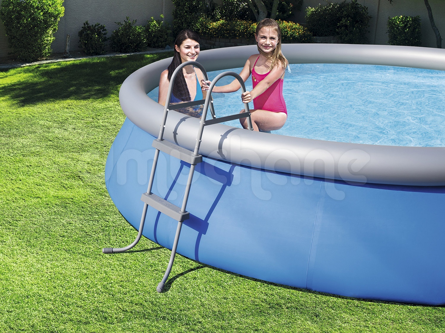 Bestway - zwembadtrap - 2 treden - 84 cm - grijs