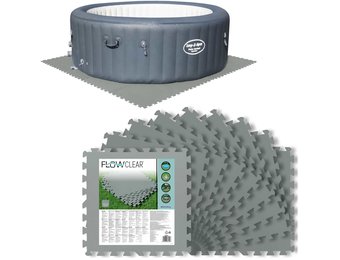 Bestway - zwembad tegels - 50x50 - set van 9 - grijs