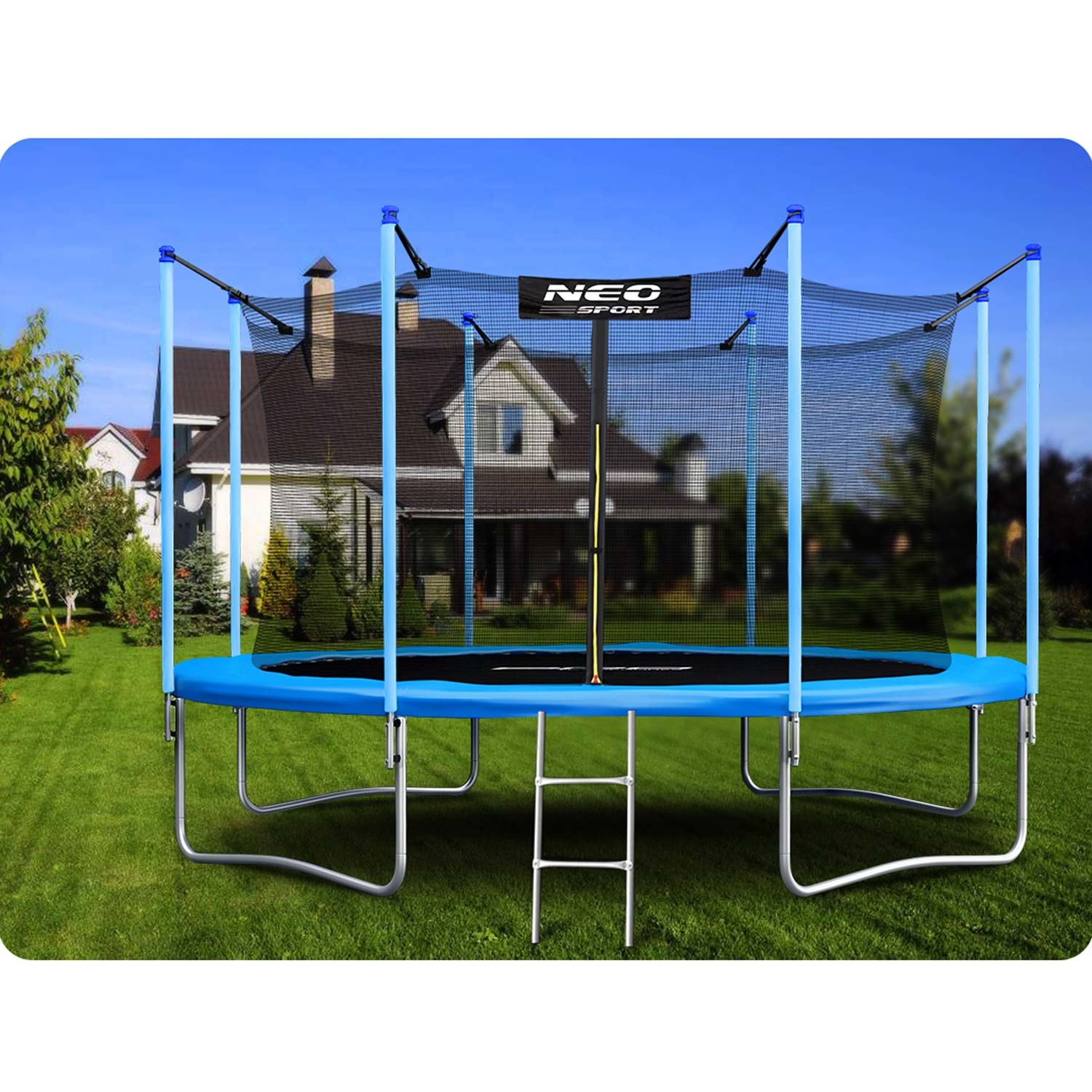 Trampoline - 404 cm - 13ft - met net - tot 150 kg - lichtblauw
