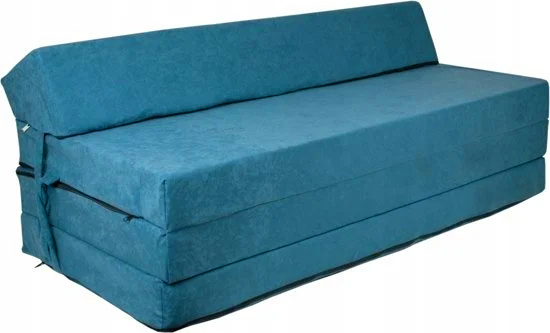 Opvouwbaar matras + hoofdkussen - petrol - 200x120x10 cm
