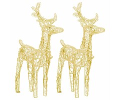 Weihnachtsrentiere Set (2 Stk.) aus Acryl, Warmweiß, 80 LEDs, 18x8,5x55cm