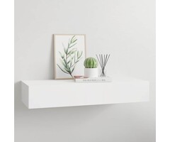 Wandregal mit Schublade, 60x23,5x10 cm, MDF, Weiß