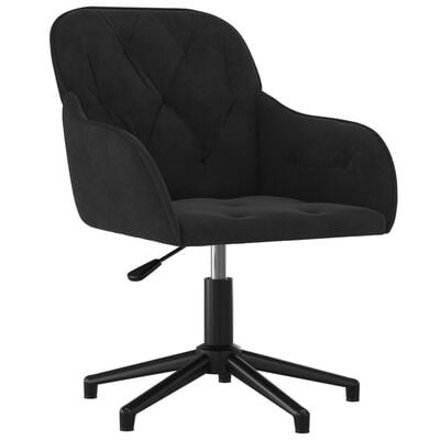 Eleganter Samt-Bürostuhl Schwarz - Drehbar, verstellbar, bis zu 35% günstiger!