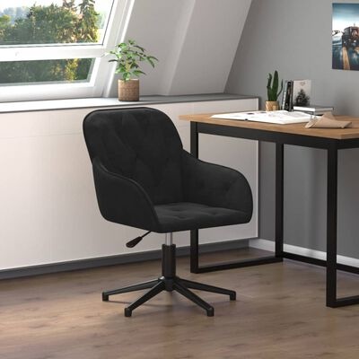 Eleganter Samt-Bürostuhl Schwarz - Drehbar, verstellbar, bis zu 35% günstiger!