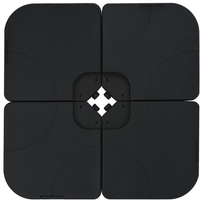 Parasolfuß zum Befüllen mit Sand/Wasser, 60 L, Schwarz, Kunststoff, 4-teilig