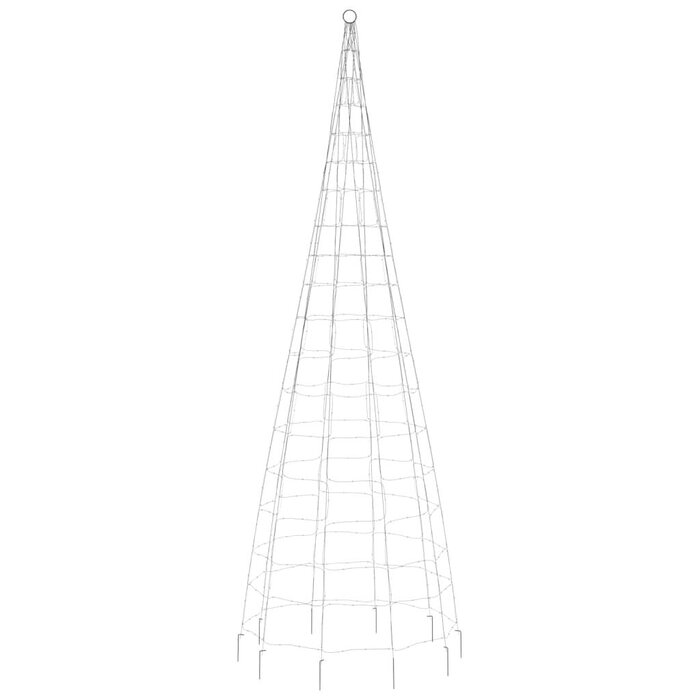LED-Fahnenmast-Weihnachtsbaum, 300 cm, 550 Warmweiße LEDs, Dunkelgrünes Kabel, Kupfer/Eisen