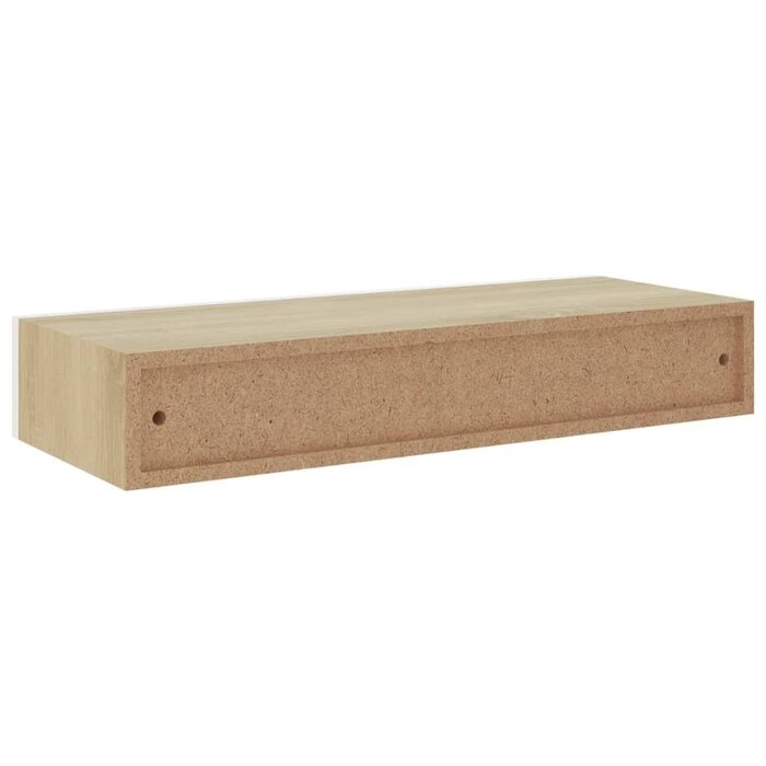 Wandregale mit Schublade (2er-Set, Eiche Weiß) - Jetzt bis zu 35% sparen!