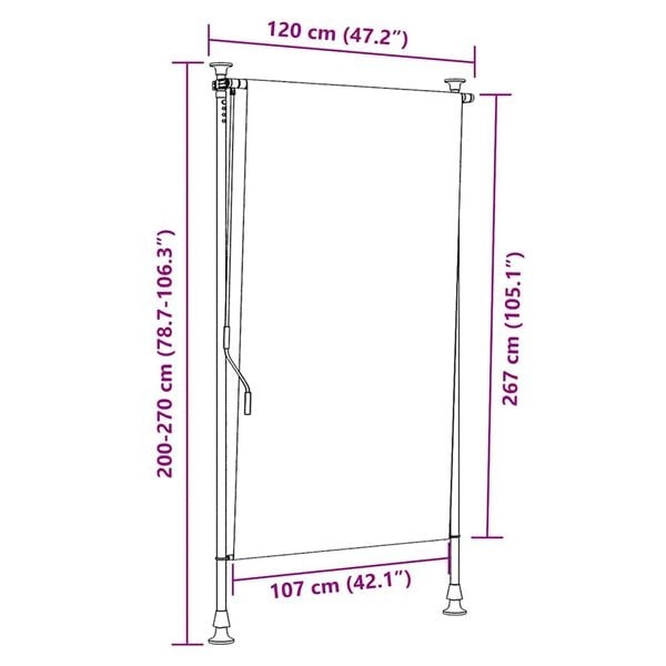 Außenrollo 120x270 cm Gelb/Weiß - bis zu 30% günstiger im Outlet!