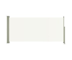 Ausziehbarer Garten Sichtschutz 140x300 cm Creme – Polyester & Eisen