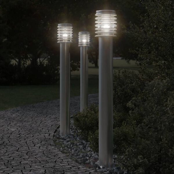 Garten Stehleuchte 110 cm Edelstahl Silber - bis zu 35% Rabatt sichern!
