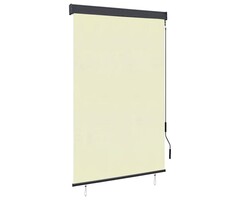 Außenrollo 120x250 cm Creme Polyester mit Kurbel – Outlet