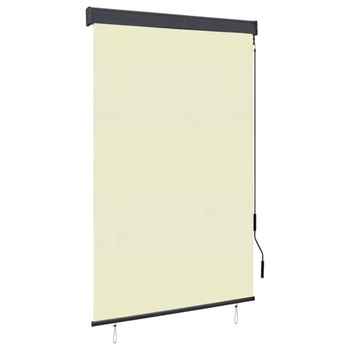 Außenrollo 120x250 cm Creme Polyester mit Kurbel – Outlet