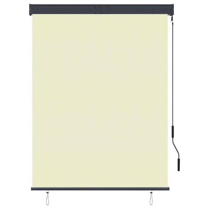 Außenrollo 120x250 cm Creme Polyester mit Kurbel – Outlet