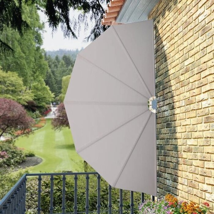 Terrassen-Sichtschutzrollo klappbar 160 cm Creme Polyester, Stahl