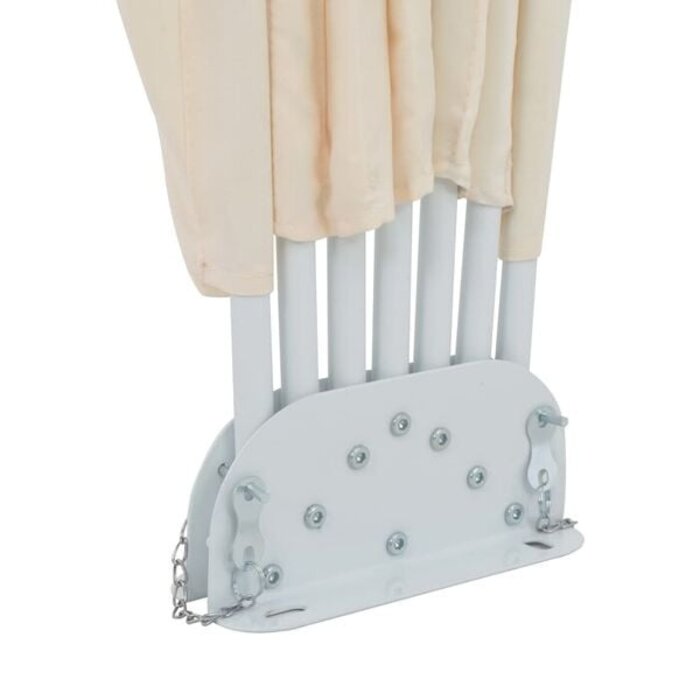 Terrassen-Sichtschutzrollo klappbar 160 cm Creme Polyester, Stahl