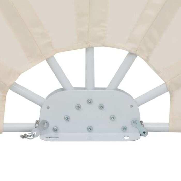 Terrassen-Sichtschutzrollo klappbar 160 cm Creme Polyester, Stahl