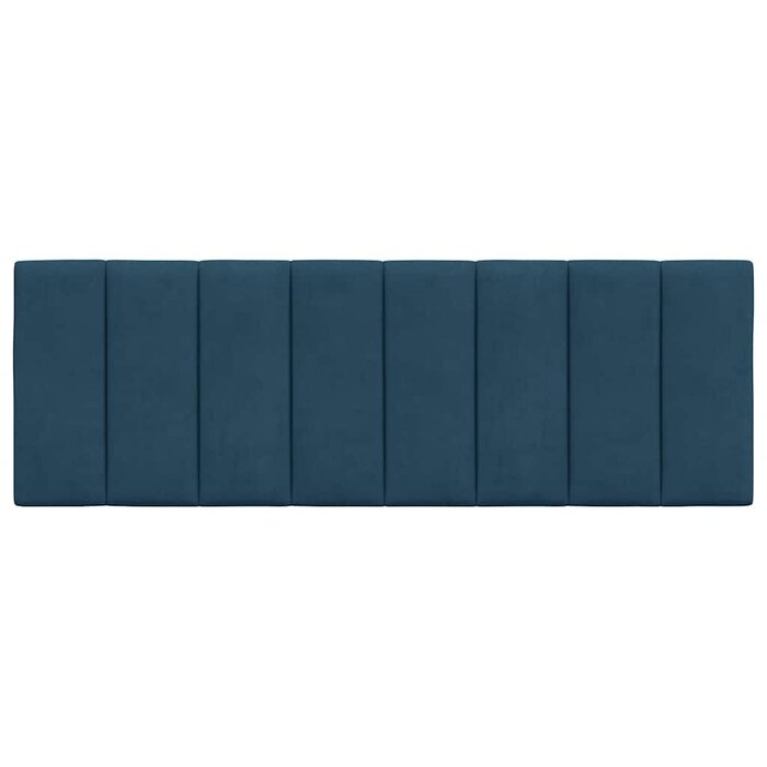 Kopfpolster "Hanko" 140 cm Samt Blau für Bettrahmen – Outlet Ware