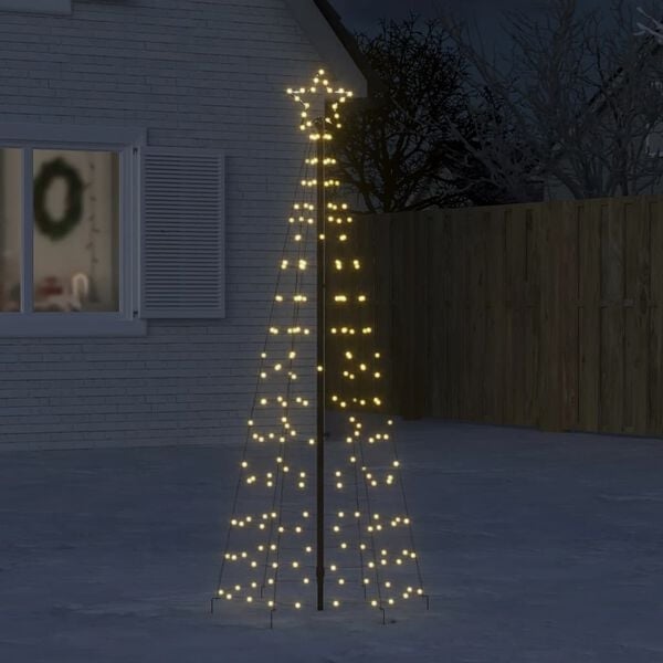LED-Weihnachtsbaum mit Sternaufsatz, 220 Warmweiße LEDs, 180 cm Höhe