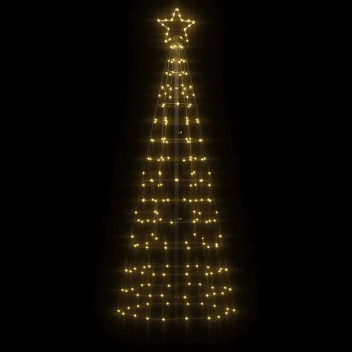 LED-Weihnachtsbaum mit Sternaufsatz, 220 Warmweiße LEDs, 180 cm Höhe