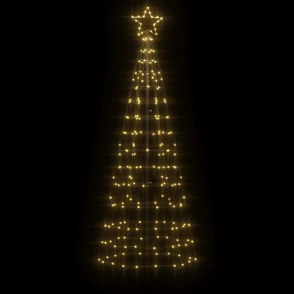 LED-Weihnachtsbaum mit Sternaufsatz, 220 Warmweiße LEDs, 180 cm Höhe