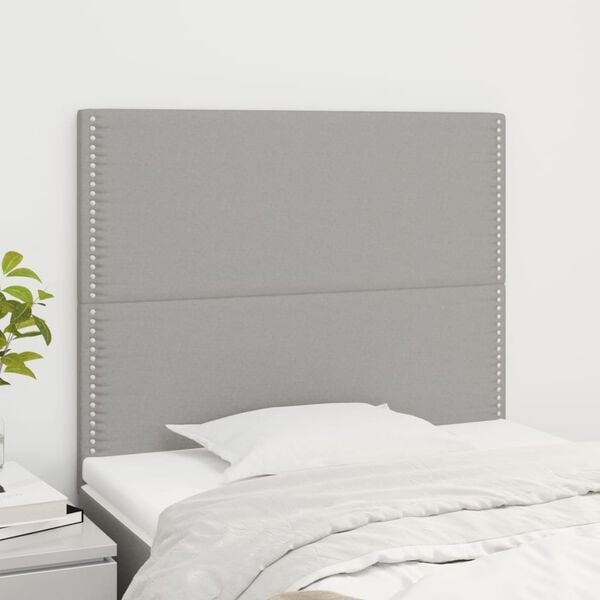 2er Set Kopfteile Stoff Hellgrau - Eleganz & Komfort bis zu 35% günstiger!