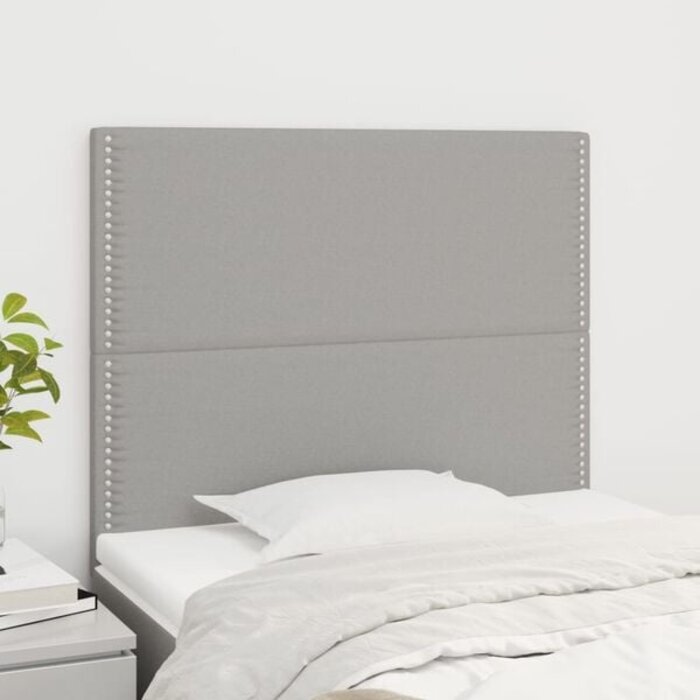 2er Set Kopfteile Stoff Hellgrau - Eleganz & Komfort bis zu 35% günstiger!