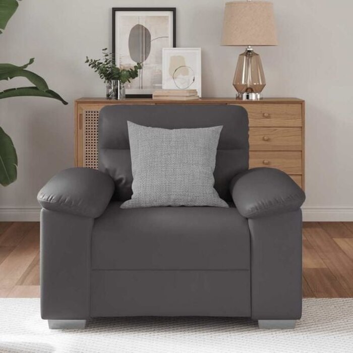 Sessel Grau 60 cm Kunstleder – Outlet-Artikel
