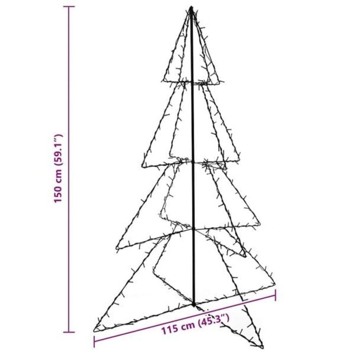 Kegel Weihnachtsbaum 240 LEDs Indoor/Outdoor 115x150 cm Warmweiß Metall