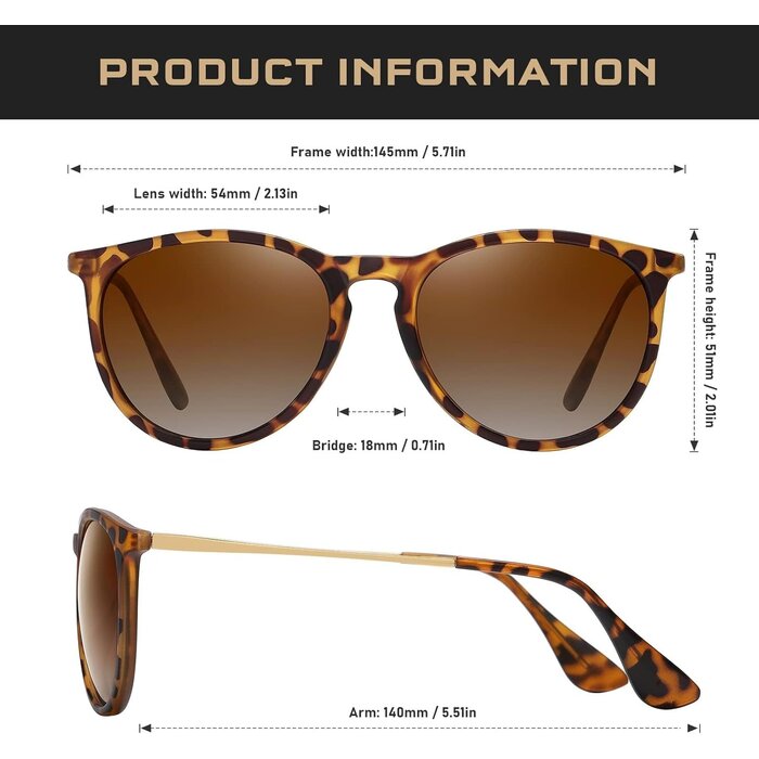 Polarisierte Retro Sonnenbrille UV400 für Damen & Herren - bis zu 35% Rabatt