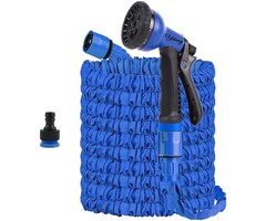 Ausziehbarer Gartenschlauch - 7,5m (ausziehbar auf 22,5m) - Blau
