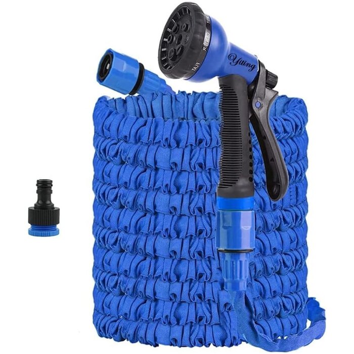 Ausziehbarer Gartenschlauch 7,5m bis 22,5m - Blau - Bis zu 30% Rabatt