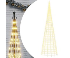 Lichterketten-Weihnachtsbaum, 800 cm, 3000 warmweiße LEDs, für Fahnenmast