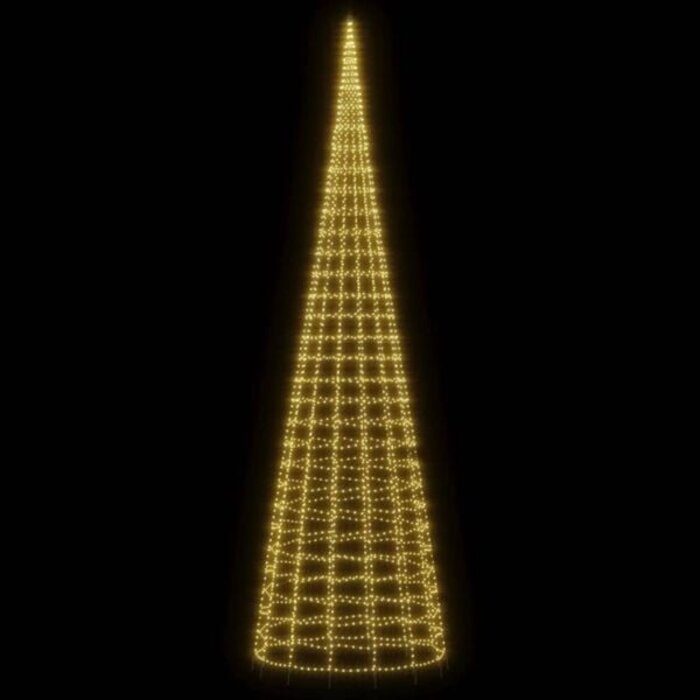 Lichterketten-Weihnachtsbaum, 800 cm, 3000 warmweiße LEDs, für Fahnenmast