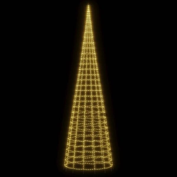 Lichterketten-Weihnachtsbaum, 800 cm, 3000 warmweiße LEDs, für Fahnenmast